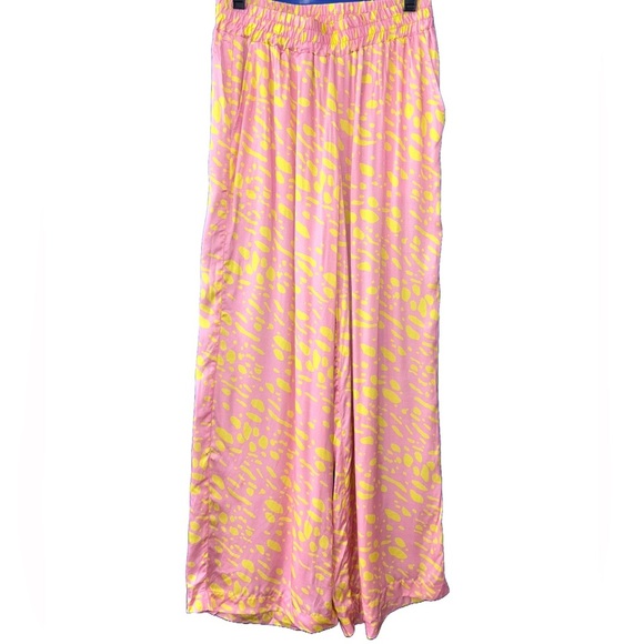 Hunkon Women's Pink and Yellow Benita Trousers From Denmark Size Small - Picture 1 of 10